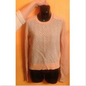 Diane von Furstenberg Peach&Cream Knit SweaterSZ P